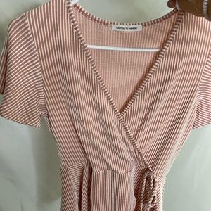 Wrap Red Striped Shirt. Size Small Never Worn.